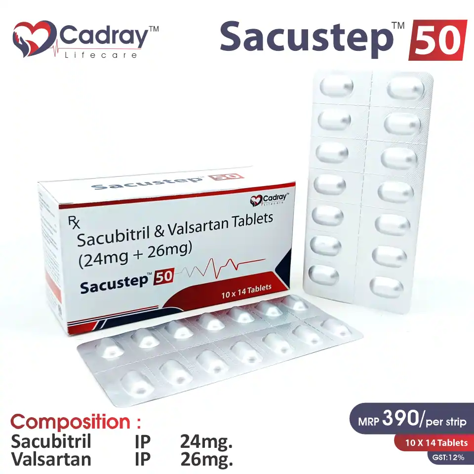 Sacubitril 24mg + Valsartan 26mg Tablet | Heart Failure Care | PCD Pharma Franchise at Best Price